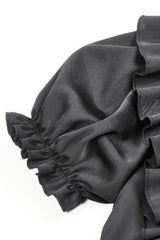 Black Square Collar Short Sleeves Ruffled Lace Lace-Up Women's Gothic Rococo Corset Top - Product - 15