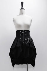 Black Wonderful Trick Stripe Print Lace Ouji Fashion Elegant Lolita Shorts - Black - 1