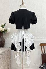 White Ruffle Irregular Clown Pointed Collar Gothic Ouji Lolita Blouse - Product - 12