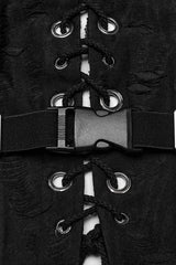 Black Lace-Up Irregular Women's Punk Vest - Product - 9