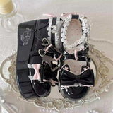 Confession Willingness Height Increasing Print Bowknot Lace Sweet Lolita Shoes 4 Colors - Product - 5