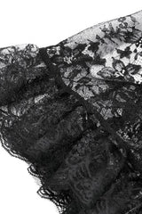 Black Bouble-Breasted Floral Lace Women's Gothic Cape - Product - 16