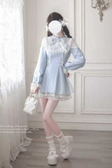 Aqua [Angel Heartbeat] Long Sleeves Bowknot Lace Sweet Jirai Kei Japanese Dress - Product - 7
