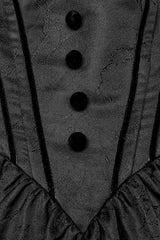 Black Short Puff Sleeves Lace-Up Women's Gothic Dress - Product - 7