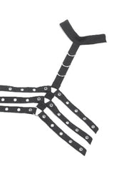 Black Women's Punk Halter Eyelet Chest Harness - Product - 11
