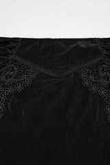 Black Embroidered Lace-Up Slim Women's Gothic Elegant Long Skirt - Product - 9