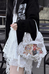 Domineering Cat [Cat Ears] Print Bowknot Gothic Lolita Crossbody Bag 9 Colors - Product - 10