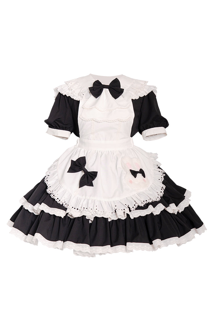 Sweet Maid Short Sleeves Double-Layered Ruffle Bowknot Lolita Dress 2 Colors - Product - 6