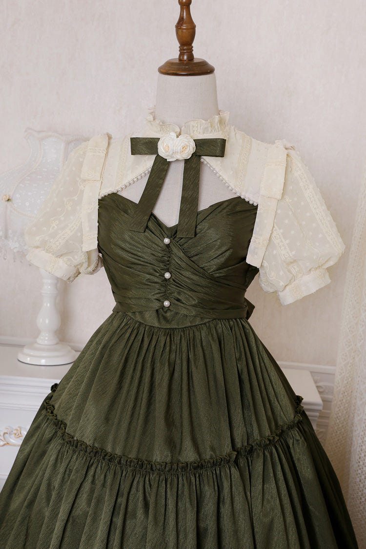 Dark Green Noble Retro Elegant Country Poetry Classic Lolita Dress - Product - 10