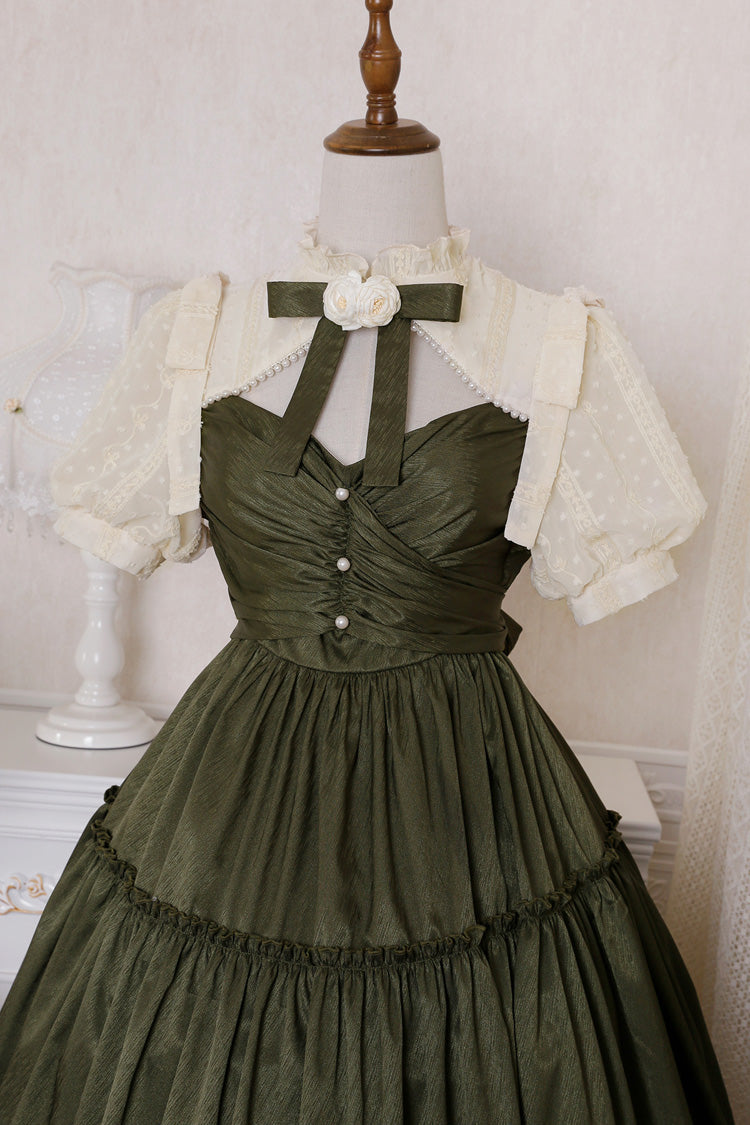 Dark Green Noble Retro Elegant Country Poetry Classic Lolita Dress - Product - 10