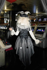 Black [Weird Toy Box] Circus Clown Halloween Print Ruffle Embroidery Asymmetric Gothic Ouji Lolita Full Set - Product - 6