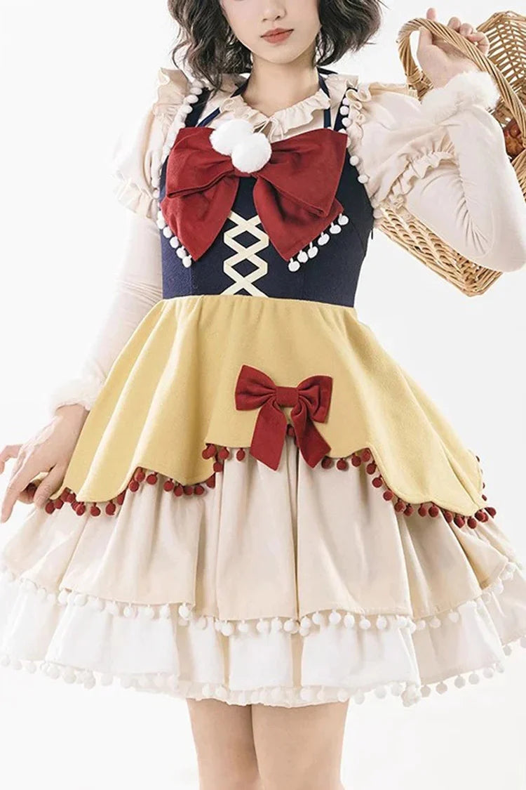 Confession Function Multi-layer Ruffle Bowknot Color Matching Autumn Winter Sweet Lolita Jsk Dress - Product - 1