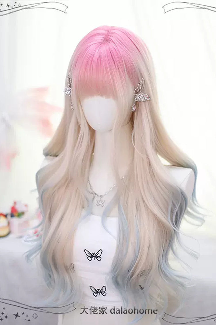 Secondary Gradient Multi-Color Long Curly Sweet Lolita Wigs - Product - 2