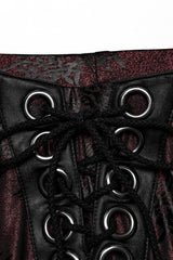 Low Waisted Thorns Print Lace-Up Women's Steampunk Flared Pants 2 Colors - Product - 13