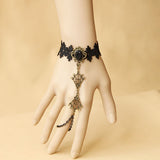 Black Romantic Retro Lace Gothic Lolita Bracelet - Product - 1