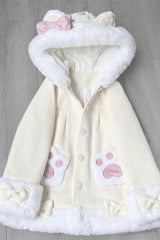 Calico Cat Long Sleeves Bowknot Hooded Daily Sweet Lolita Coat 3 Colors - Product - 5