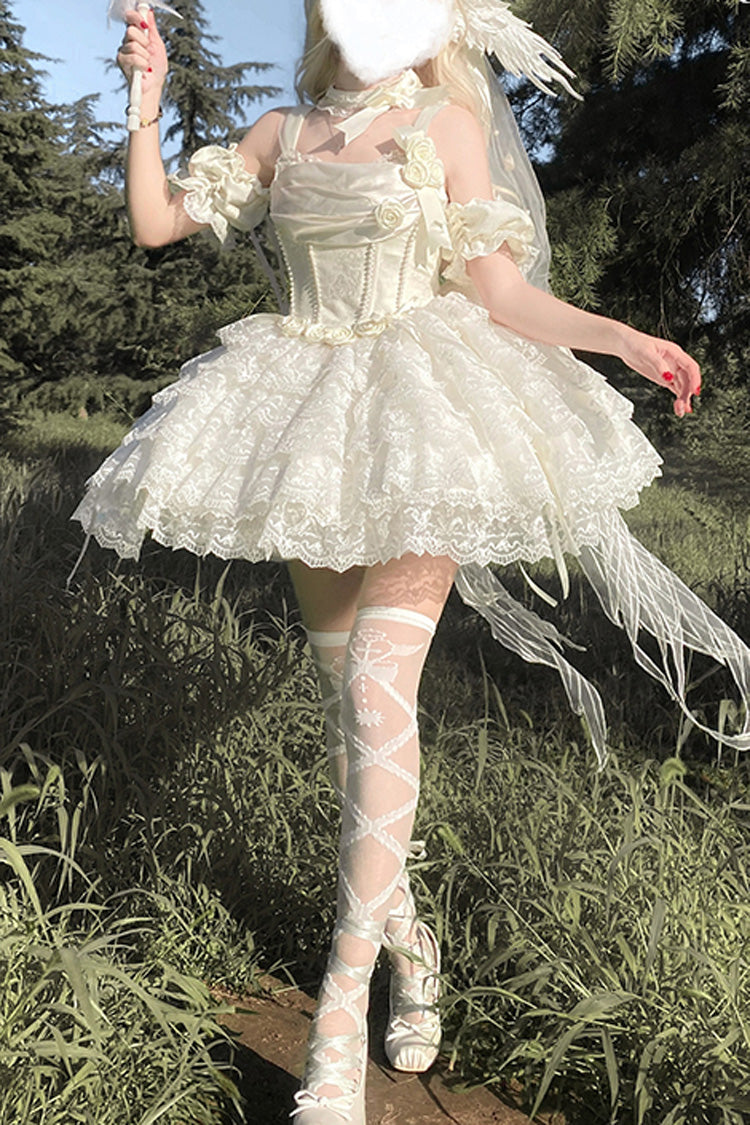 Ivory Angel Sweetheart Multi-Layered Lace Sweet Princess Ballet Lolita Dress - Product - 4