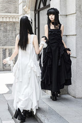 White [Dream] Sleeveless Ruffle Gothic Lolita Strap Dress - Product - 16