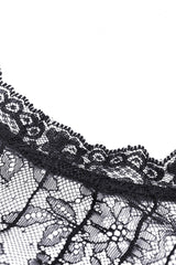 Black Tulle Lace Stand Collar Short Puff Sleeves Women's Lolita Gothic Doll Dress - Product - 13