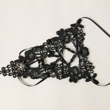 Black Retro Fashion Long Lace Flower Female Gothic Lolita Ring Bracelet - Product - 3