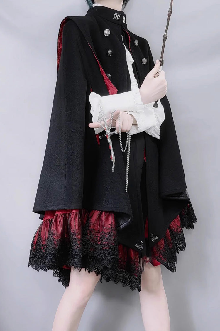 Double-breasted Gothic Prince Handsome Ouji Lolita Cloak Coat 3 Colors - Product - 12