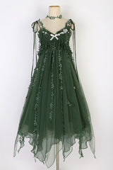 Green Forestry Asymmetric Hem Sweet Chinese Style Lolita Jsk Dress - Product - 3