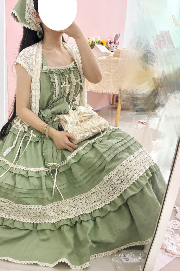 Summer Flower Tea Ruffle Bowknot Lace Sweet (Dress Only) detail view 6