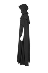 Black Punk Multilayer Lace Decoration Frenulum Simple Hooded Long Men's Cloak - Product - 6