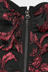 Steampunk Sleeveless Jacquard Print Metal Buckle Strap Metal Zipper Hollow Lace-Up Women's Vest 4 Colors - Product - 32