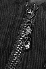 Red Metal Buckle Decoration Zipper Womens Steampunk Windbreaker Coat - Product - 11