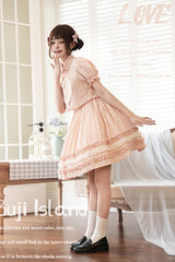 [Buji Island] Sleeveless Ruffle Bowknot Sweet Lolita Jsk Dress 4 Colors - Product - 8
