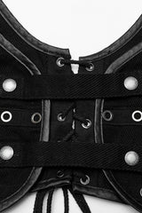 Black Adjustable Metal Snake Buckle Womens Steampunk Vest - Product - 6