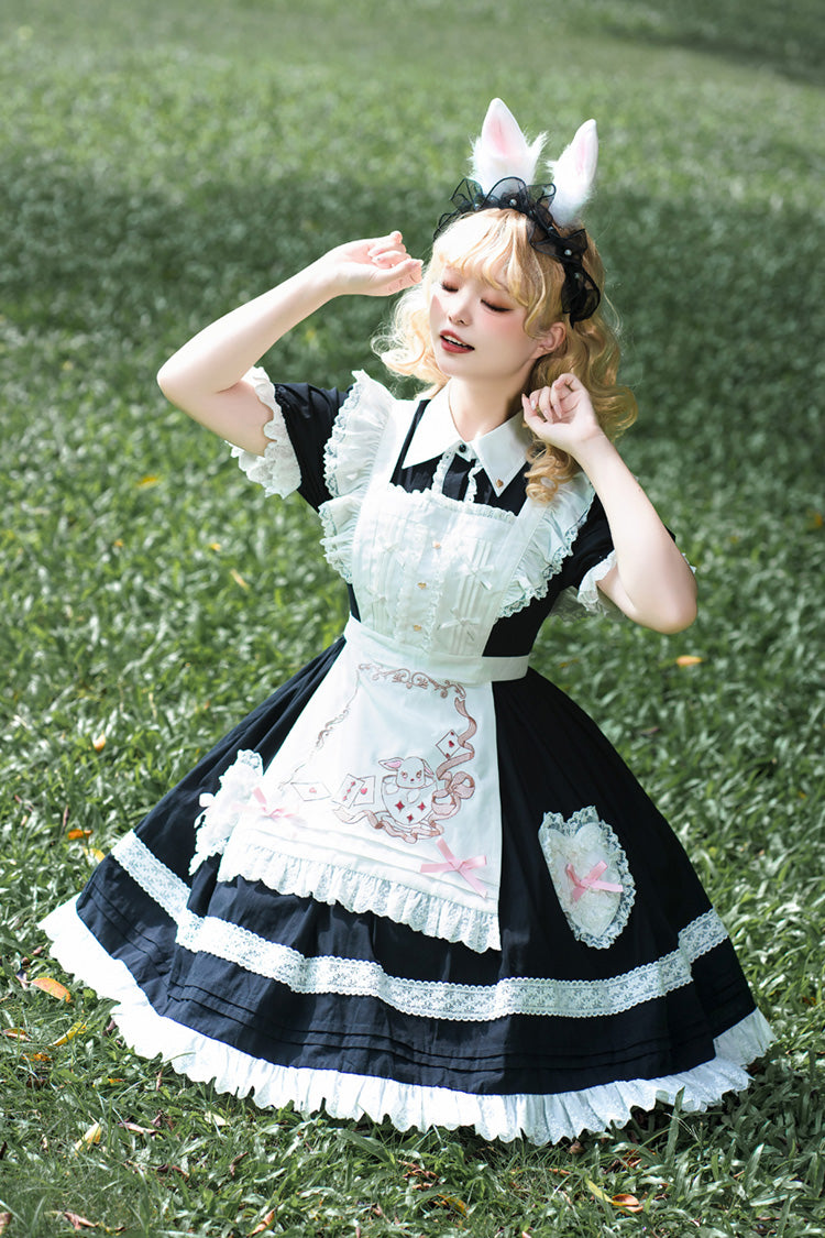 Black Meet Alice Long Sleeves Ruffle Lace Sweet Princess Lolita Jsk Dress - Product - 2