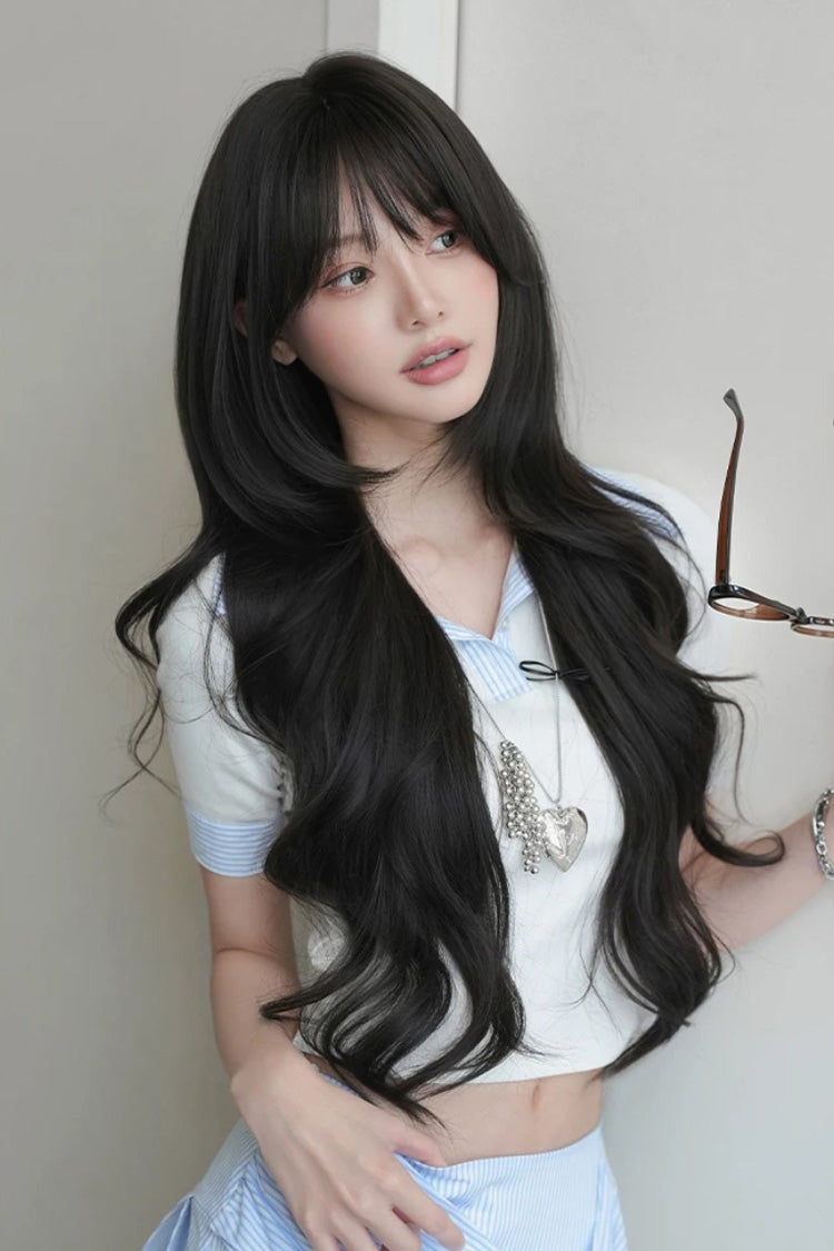 Blackish Brown Effortless Fluffy Layered Sweet Lolita Long Loose Big Wave Wig - Product - 2
