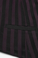 Black/Red V Collar Sleeveless Striped Print Buckle Men's Punk Vest - Product - 6