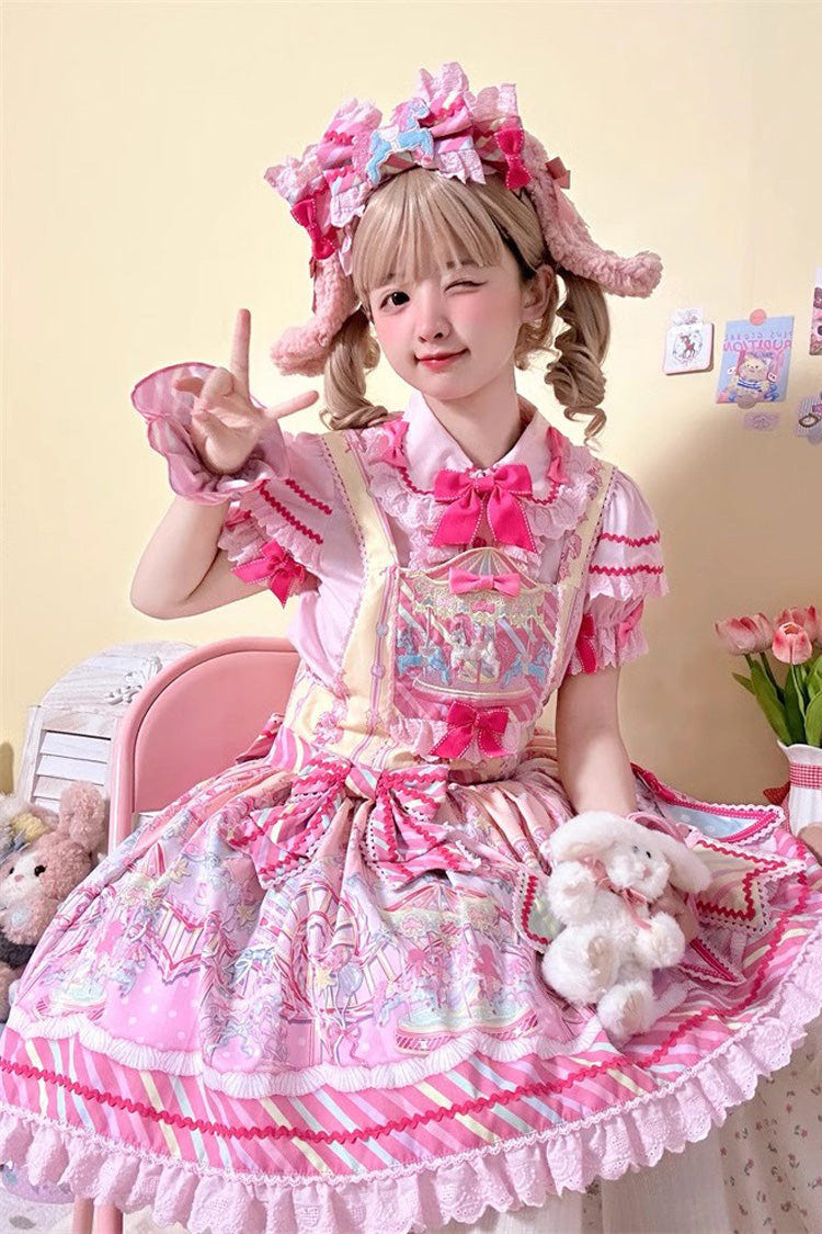 Candy Park プリント フリルリボン スウィートロリータ ストラップワンピース 2色 商品画像