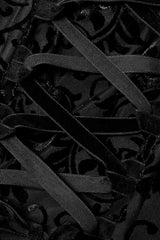Black Ruffle Lace-Up Women's Gothic Dress - Product - 9