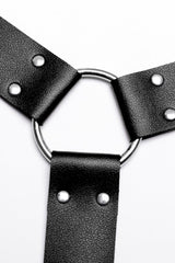 Black Women's Steampunk Buckle Faux Leather Body Harness - Product - 6