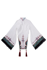 Multi-Color [Fox Trace Codex] Stand Collar Long Sleeves Printed Embroidered Classic Chinese Style Elegant Lolita Dress - Dress(Only) - 11
