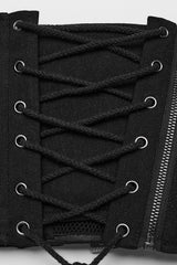 Black Stitching Mesh Cross Tied Rope Women's Steampunk Corset - Product - 8