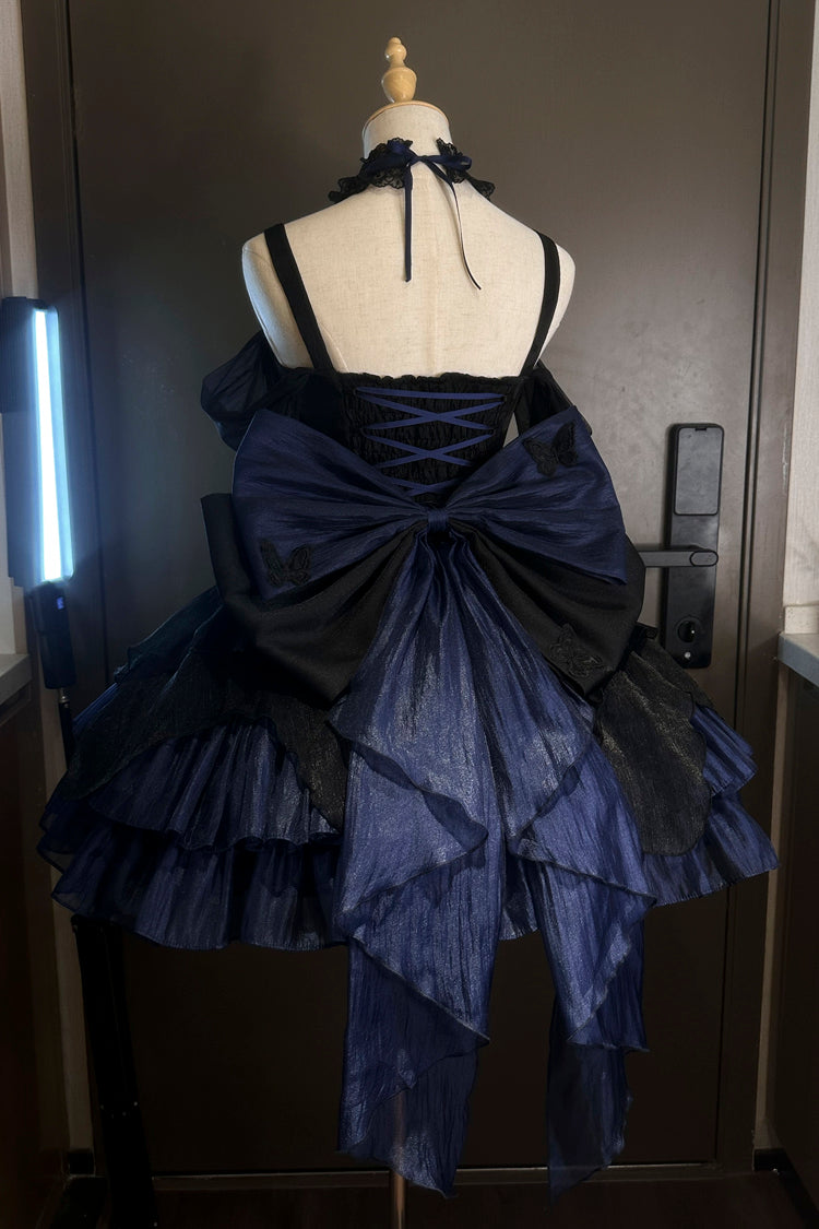 [Swan Lake] Multi-Layered Ruffle Bowknot Gothic Princess Lolita Jsk Dress 2 Colors - Product - 8