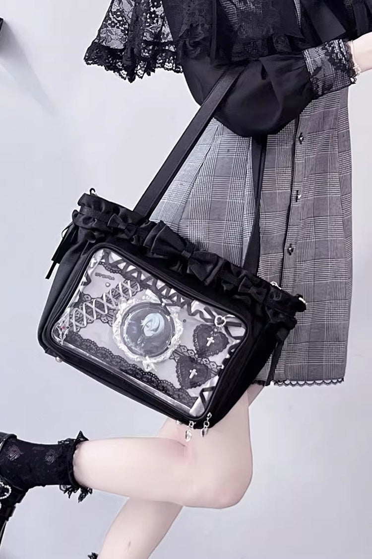 [Ballet Holiday] Ruffled Bow Sweet Japanese Crossbody Shoulder Lolita Itabag 10 Colors - Product - 17