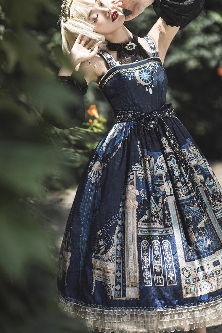Dusk Best Egyptian Style Print Ruffle Gothic Lolita Dress 3 Colors - Product - 2