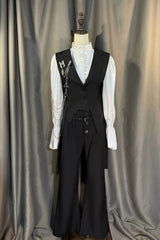 Black [Royal Knight] Gothic Vintage Cool Royal Ouji Lolita (Blouse / Shorts / Vest / Pants) - Product - 2