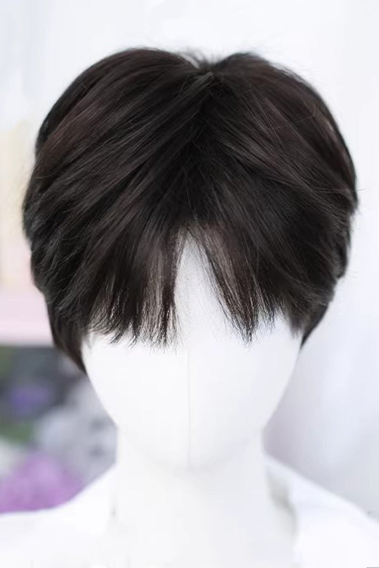 Natural Black Cool Androgynous Short Lolita Wig - Natural-Black - 1