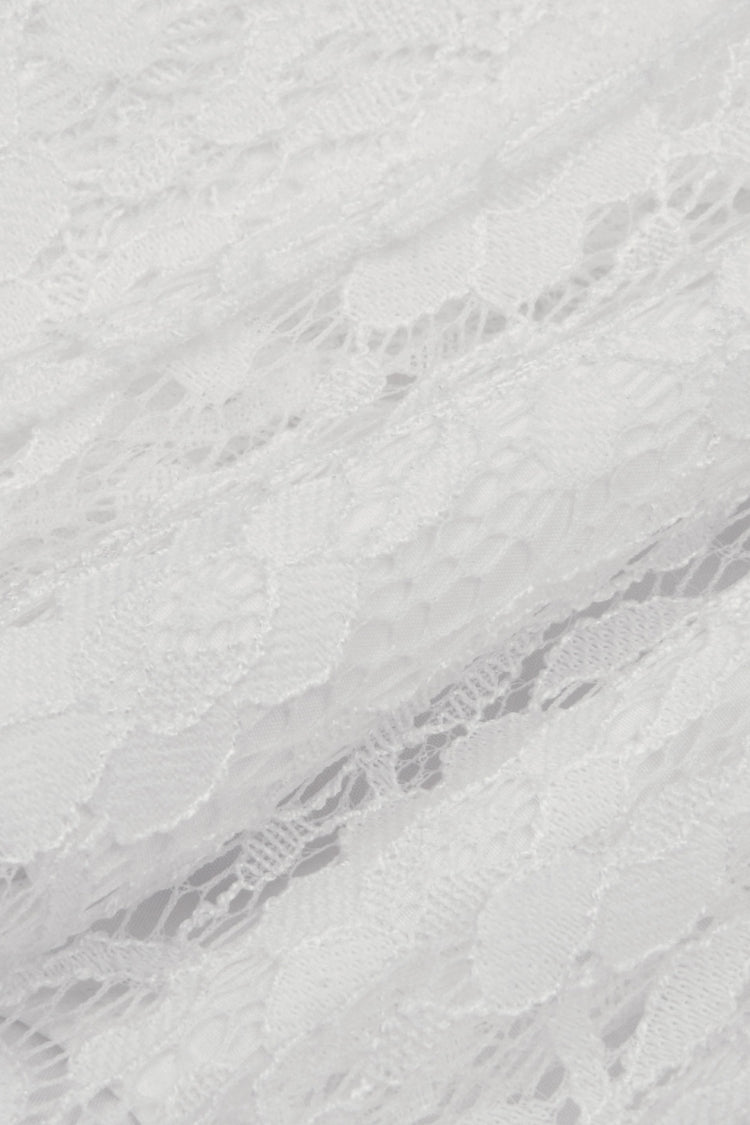 White Irregular Lace Splice  Multi-Layered Women's Gothic Skirt - Product - 17