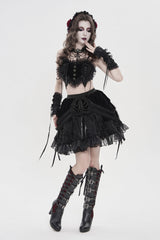 Black Multi-Layered  Tassels  Chain-Decorated Women's Gothic Skirt - Product - 2