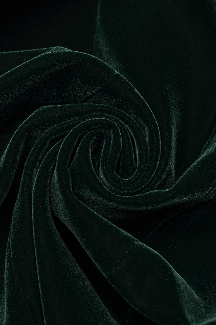 Black/Green Long Puff Sleeves Floral Embroidery Women's Gothic Coat - Product - 8