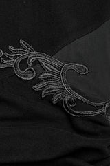 Black Long Sleeves Stitching Irregular Mesh Women's Gothic Dress - Product - 6