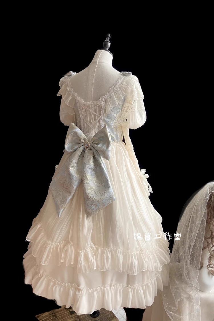 Ivory Crown Coronation Ruffle Hanayome Cardigan Bowknot Lace Sweet Gorgeous Lolita Dress - Product - 4